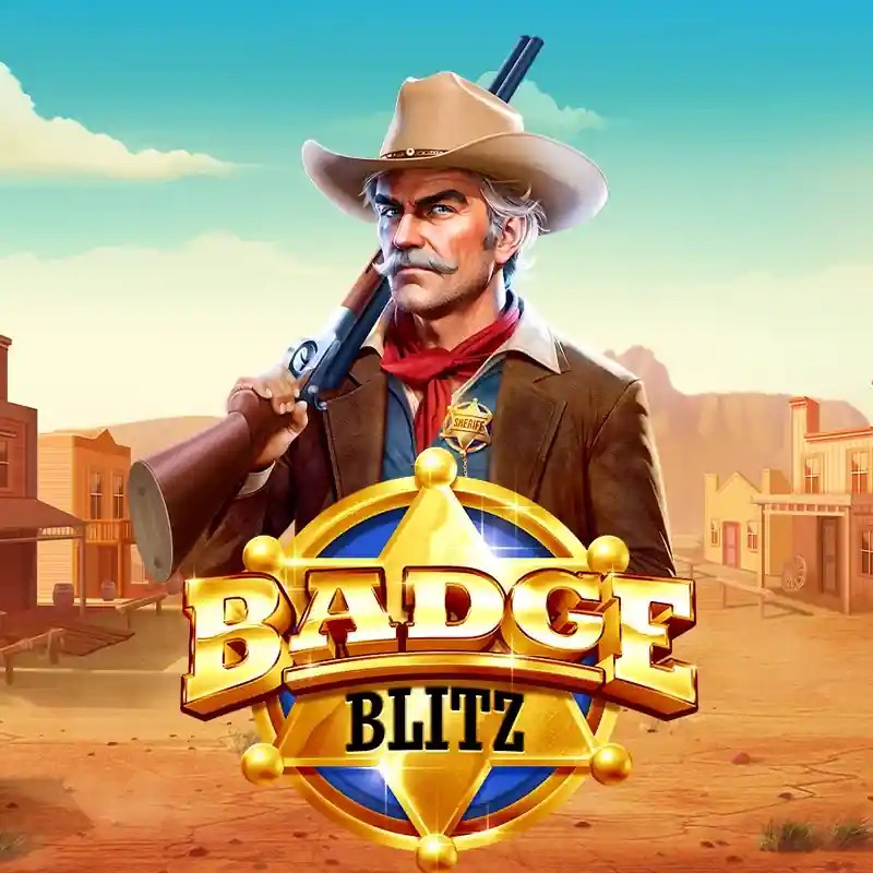 Badge Blitz online game logo by Pragmatic Play on vipluckcasinoo.com