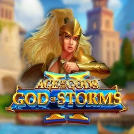 Age Of The Gods: God Of Storms 2 online game logo by Playtech on vipluckcasinoo.com