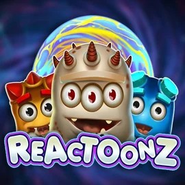 Reactoonz slot logo by Play'n GO at VipLuck Casino